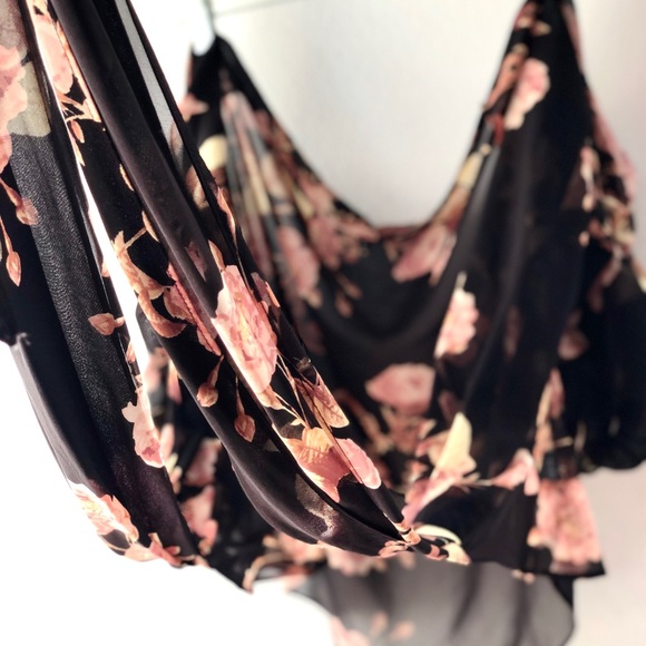 Sheer Floral Wrap Shirt - Picture 3 of 3